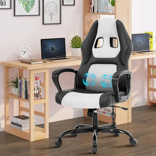 Miniatura 9 de Offcie - Silla de juegos de PC, silla de computadora estilo carreras con reposabrazos acolchado, silla ergonómica de escritorio para el hogar
