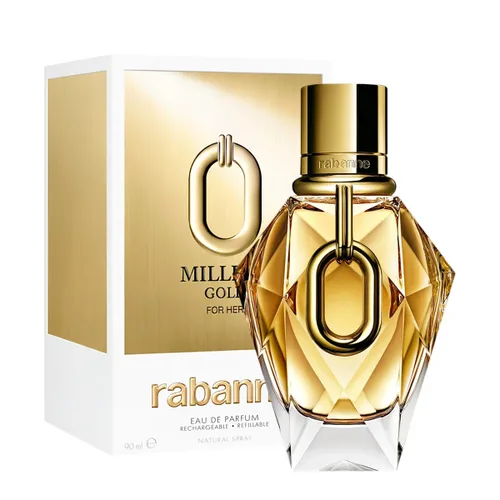 Rabanne Million Gold For Her Eau de Parfum - Long Lasting Refillable Designer Perfume for Women with Sparkling Rose, White Flowers & Salty Mineral