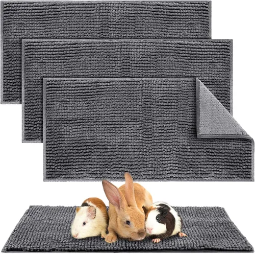 Miniatura 15 de Amylove 4 Piezas Forro de Jaula para Conejo de Indias Ropa de Cama para Conejo de Indias Alfombrilla para Puerta de Perro para Patas de Mascotas