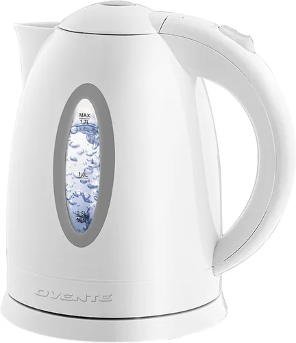 Miniatura 2 de Ovente Hervidores eléctricos de 1.7 litros, calentador de agua de ebullición rápida y calentador para tetera y cafetera en blanco y verde