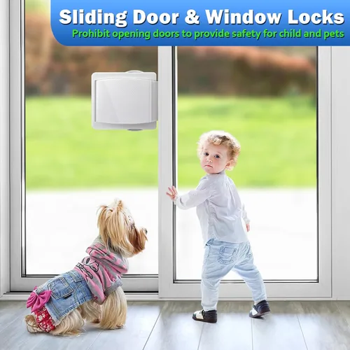 Miniatura 2 de Traba de Puerta Deslizante, Paquete de 6 Unidades Traba de Puerta de Vidrio Deslizante para Seguridad Infantil para Puertas de Vidrio Deslizantes