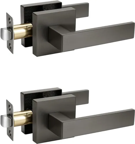 Miniatura 31 de KNOBWELL Paquete de 1 manija de puerta interior negra para uso en interiores, reversible para izquierda y derecha sin llave Negro