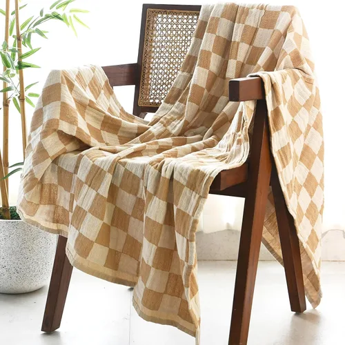 Folkulture Manta Throw para Sofá 50" x 60" | Manta Throw de Navidad para Sofá 100% Algodón Reciclado para Silla, Mantas Throw Boho para Cama, Sofá,