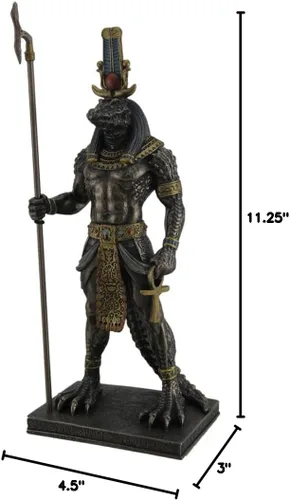 Miniatura 4 de Veronese Design Sobek - Estatua de cocodrilo egipcio antiguo del dios del Nilo