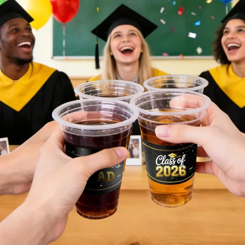 Miniatura 6 de HongyiTime Paquete de 50 vasos de graduación de 16 onzas, juego de vajilla desechable para graduados de clase 2026, suministros y recuerdos