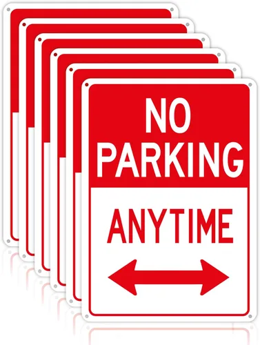 Miniatura 10 de OLANZU Señales de no estacionamiento, paquete de 4 letreros de 10 x 14 pulgadas, metal de grado ingeniero