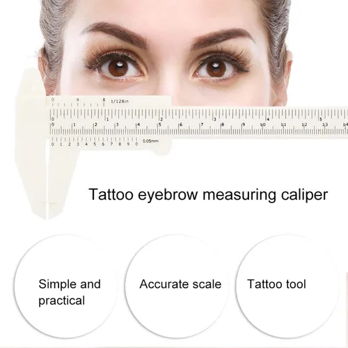 Miniatura 3 de Regla de cejas, Microblading Ruler Mak USp Herramienta de medición de cejas Microblading DIY Plantilla Microblading Medidor de Microblading