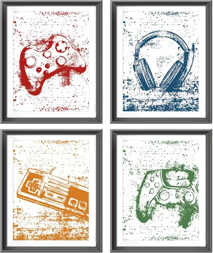 Miniatura 14 de AEHIE Kids Boys Gaming Room Wall Art Poster Prints for Teen Boys Bedroom Playroom Game Room Decor, Cool Kids Club Eat Sleep Game Repeat Decorations