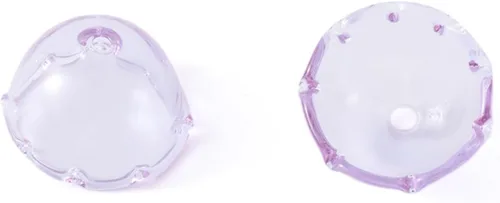 Miniatura 23 de FASHEWELRY 10 piezas Tapas de Flores de Vidrio Hechas a Mano Cuentas Florales de Cristal Transparentes en Forma de Trompeta Espaciadores de Flores a
