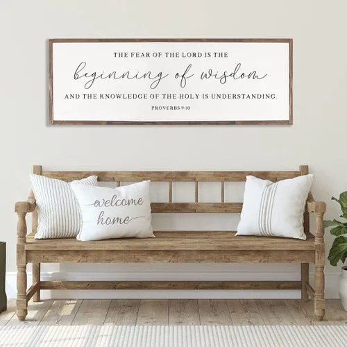 NATVVA Póster con texto en inglés «The Fear of the Lord is the Beginning of Wisdomy» (El miedo del Señor es el principio de la sabiduría),