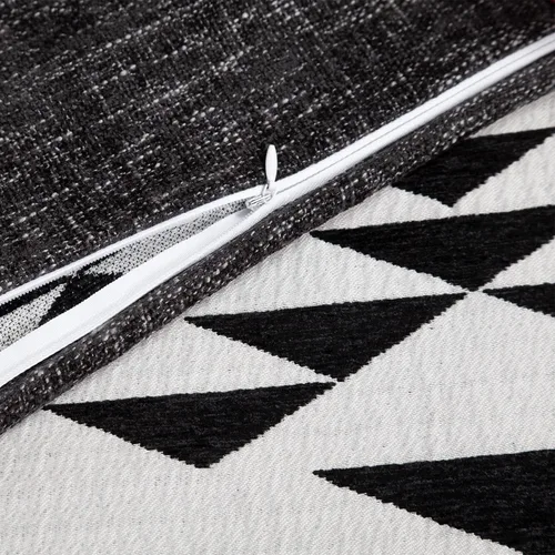 Miniatura 6 de HiEnd Accents Amelia Western Bedding - Juego de edredón de 3 piezas, tamaño Queen, diseño geométrico azteca del suroeste negro y blanco roto, juego