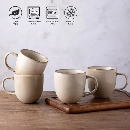 Miniatura 5 de AmorArc Tazas de café de 12 onzas, juego de 6 tazas de café de cerámica para hombre, mujer, papá, mamá, tazas de café modernas con asa