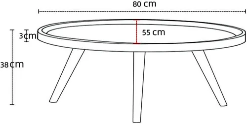 Miniatura 2 de Mesa de centro de madera rústica, mesa de centro ovalada de nogal, mesa de centro moderna para sofá, mesa auxiliar para sala de estar, hogar