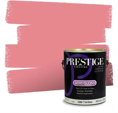 Miniatura 760 de Prestige Paints Pintura exterior e imprimación en uno, 1 galón, plano, coincidencia comparable de Valspar* Amber Rose*
