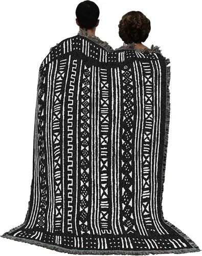 Miniatura 3 de Pure Country Weavers Manta de tela de barro, estilo africano, regalo cultural africano, manta tejida de algodón, fabricada en los Estados Unidos