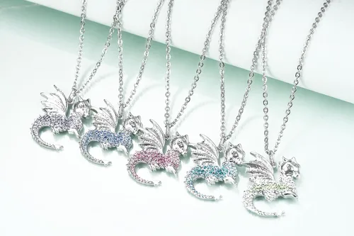 Miniatura 4 de luomart Collar de dinosaurio, regalo de cumpleaños para niñas adolescentes, joyería con colgante de animal T-Rex para mujer