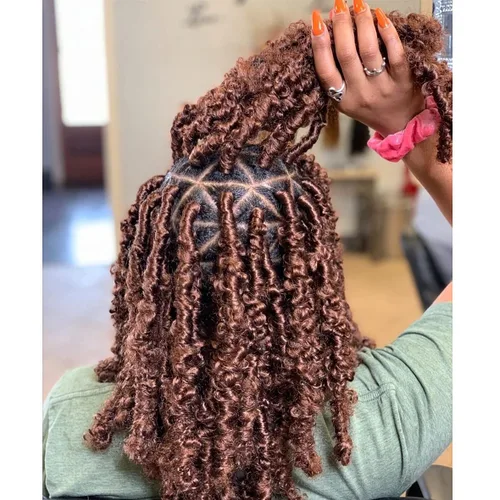 Miniatura 86 de ZRQ Butterfly Locs Cabello de Ganchillo Corto 6 Paquetes Negro Cabello Bob de Ganchillo 8 Pulgadas Locs Sintéticos Desordenados Desgastados Trenzas