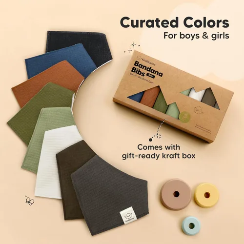Miniatura 9 de KeaBabies - Juego de 8 baberos tipo bandana para bebés, niñas y niños - Baberos de algodón orgánico para babeo y dentición para recién nacidos