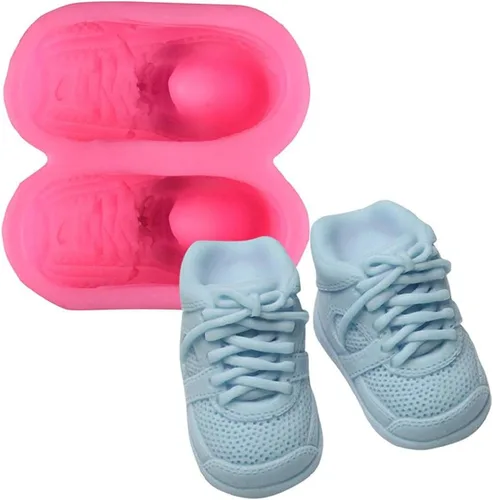 Dsxnklnd 3D lindo bebé zapatos silicona pastel moldes goma pasta chocolate arcilla caramelo molde Fondant decoración herramientas moldes para