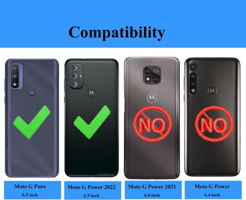 Miniatura 2 de Androgate Funda para Moto G Pure, Motorola Moto G Power 2022/Moto G Play 2023 con protector de pantalla HD, soporte de anillo de grado militar