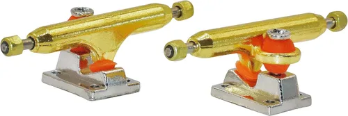 V1 - Camiones de diapasón con bujes de uretano profesional mejorados y copa de pivote, 1.339 in 1.260 in de ancho, pasador invertido (oro, 1.260 in)