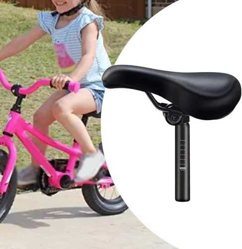 Miniatura 2 de kowaku Sillín de bicicleta para niños, asiento de bicicleta para niños y niñas, de piel sintética, suave, de equilibrio, cojín de asiento de Sillín