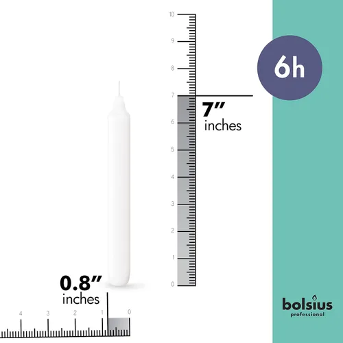 Miniatura 2 de BOLSIUS White Household Candles Candelabros de cena de 7 pulgadas, paquete de 45 unidades a granel, 6 horas de combustión limpia, calidad europea