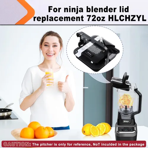 Miniatura 7 de Repuesto para tapa de licuadora Ninja BL660 BL780 BL772 BL773CO con bloqueo, tapa de jarra XL de 72 onzas, apta para lavavajillas, parte superior