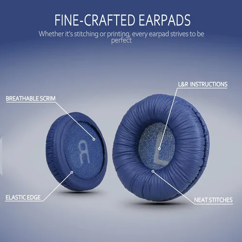 Miniatura 3 de Krone Kalpasmos - Almohadillas de repuesto compatibles con JBL T500BT, T450BT y Tune 600BT - Almohadillas de repuesto suaves para auriculares