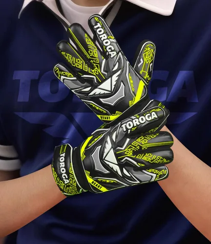 Miniatura 6 de Guantes de portero para niños y jóvenes, guantes de portero de fútbol, agarre de látex fuerte, soporte de muñeca doble y malla transpirable, guantes