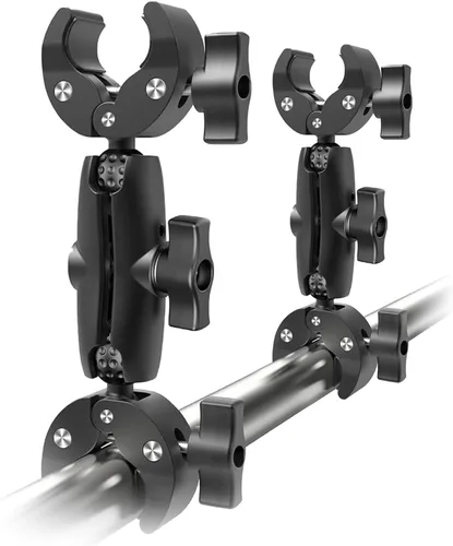 Miniatura 9 de Soporte de cámara de doble abrazadera: soporte universal para carritos de golf, abrazadera de paraguas, escritorio, cochecitos, vagones, estudio