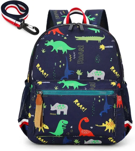 willikiva Cartoon Bus 12 - Mochila de jardín de infantes para niños y niñas, mochila impermeable para niños preescolares con correa y arnés de Azul