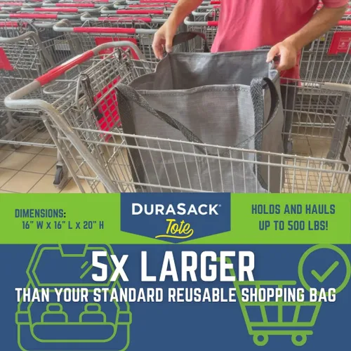 Miniatura 5 de DURASACK Bolsa de almacenamiento resistente de 22 galones, bolsa de mudanza de polipropileno tejido resistente, diseño reutilizable, con capacidad