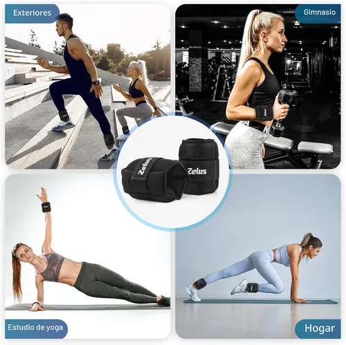 Miniatura 7 de ZELUS - 1 par de pesas de tobillo ajustables, correas de peso para piernas modularizadas de 2, 4, 6, 8, 10 libras para mujeres y hombres, juego