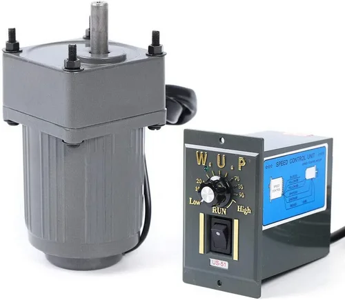 Miniatura 32 de Motor de engranajes eléctrico 120W DC 24V Reductor de engranajes helicoidal Caja de engranajes Motor eléctrico de engranajes RV 50K 35Nm Motor 120W