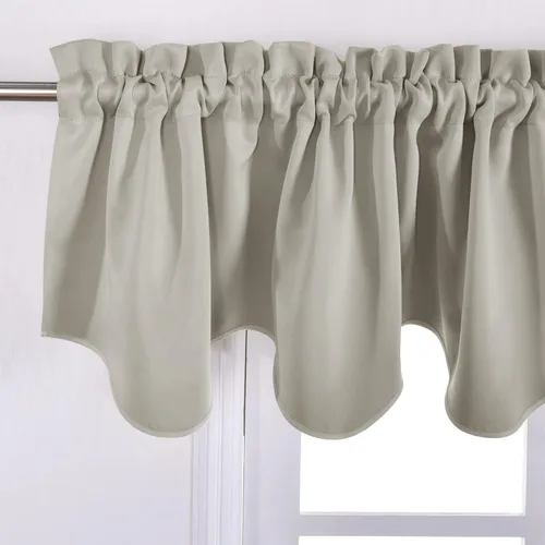 Miniatura 2 de NICETOWN Cortinas Cenefa Opacas para Oscurecer la Habitación, Cenefas Cortas de Cocina, Cortinas de Ventana Estilo Granja con Bolsillo para Barra