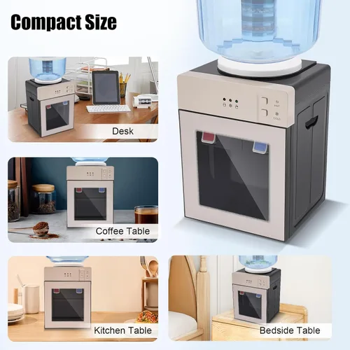 Miniatura 6 de Dispensador de enfriador de agua para encimera, dispensador de agua fría y caliente, botella de 3 a 5 galones, enfriador de agua fría caliente