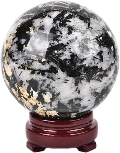 Miniatura 36 de JIC Gem Esfera de cristal de cuarzo Pietersite, bola de cristal decorativa azules y marrones dorados para meditación, decoraciones de mesa