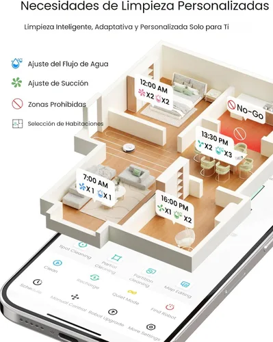 Miniatura 9 de Lefant - Robot aspirador y fregona LiDAR, autovaciado de 75 días, succión potente de 6000 Pa, limpieza personalizada, mapeo del hogar, 140 minutos