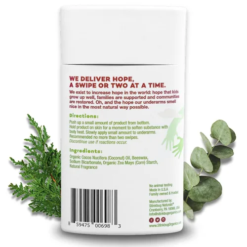 Miniatura 2 de Stinkbug Naturals - Desodorante en barra orgánico sin plástico y sin aluminio con cedro, eucalipto y aceite de coco, 2.65 onzas, paquete de 1