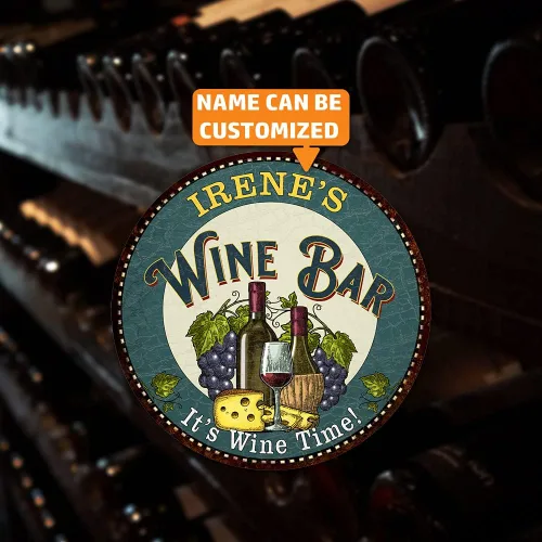 Miniatura 2 de Letrero personalizado para bar de vino, decoración de despensa, cocina, decoración verde, carteles de vino para mamás, arte de pared, rústico