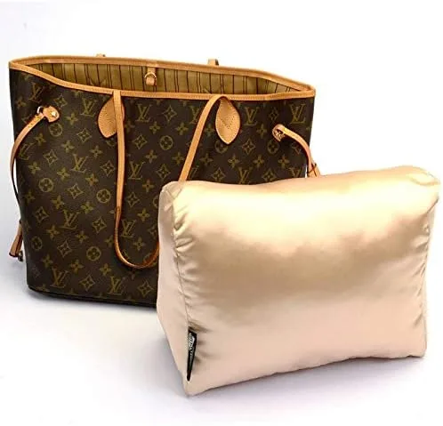 Miniatura 4 de Keep Your Designer Bag Perfectly Shaped – Champagne Satin Luxury Pillow Bag Shaper Compatible with Neverfull MM
