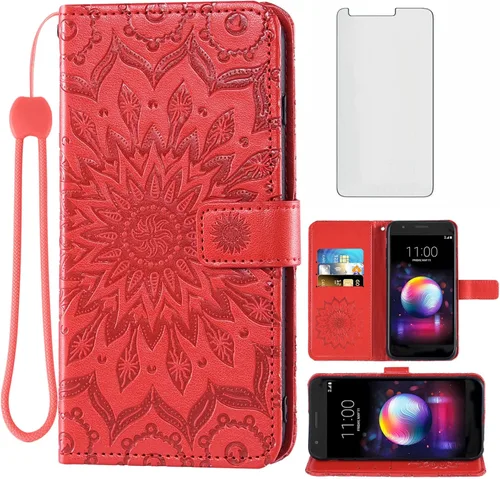 Miniatura 9 de Funda de teléfono para LG K30 2018 5.3/Premier Pro LTE/Phoenix Plus/Harmony 2/K10/Xpression Wallet con protector de pantalla de vidrio templado Flip