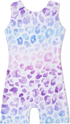 EQSJIU Leotardos de gimnasia con pantalones cortos para niñas, unicornio, arco iris, globo, flor, colores degradados, mallas con pantalón ciclista