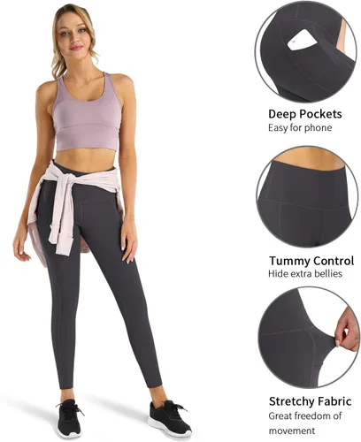 Miniatura 3 de Fengbay - Pantalones de yoga de cintura alta para mujer con control de abdomen, bolsillos y elasticidad en 4 direcciones, pantalones de yoga