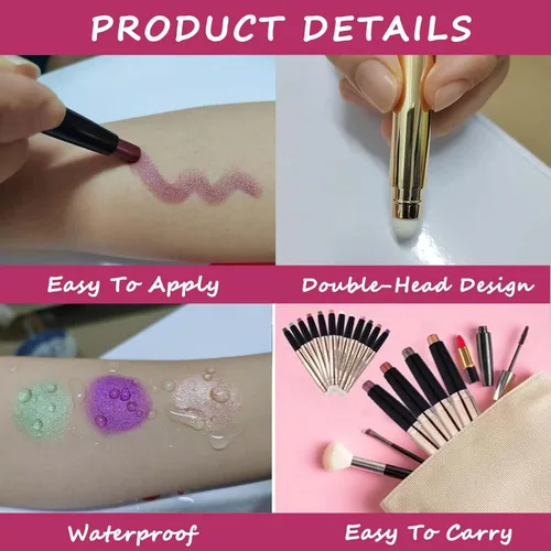 Miniatura 3 de Barra de sombra de ojos con primer de purpurina, paleta metálica mate, sombra de ojos en lápiz de crema brillante, suave, de larga duración, Samd