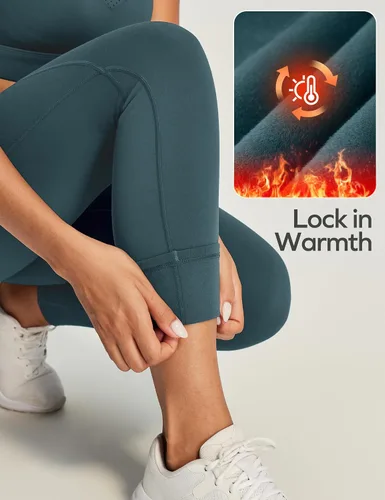 Miniatura 31 de Ewedoos - Leggings con forro de vellón y bolsillos para mujer, leggings térmicos de invierno para mujeres, pantalones de yoga y entrenamiento