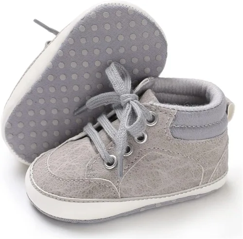 BENHERO Baby Girls Boys PU Leather Shoes Toddler Infant First Walker Soft Sole High-Top Ankle Sneakers Newborn Crib Shoes