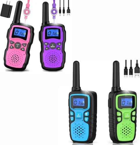 Wishouse Walkie Talkies para niños y adultos de largo alcance recargable, regalo de cumpleaños de Navidad para niños y niñas de 3, 4, 5, 6, 7, 8, 9,