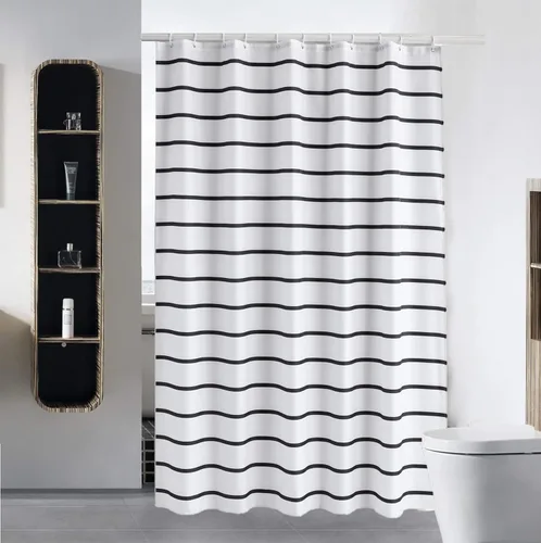 Miniatura 9 de S·Lattye Forro de cortina de ducha gris de 40 x 72 pulgadas, tela repelente al agua, poliéster lavable